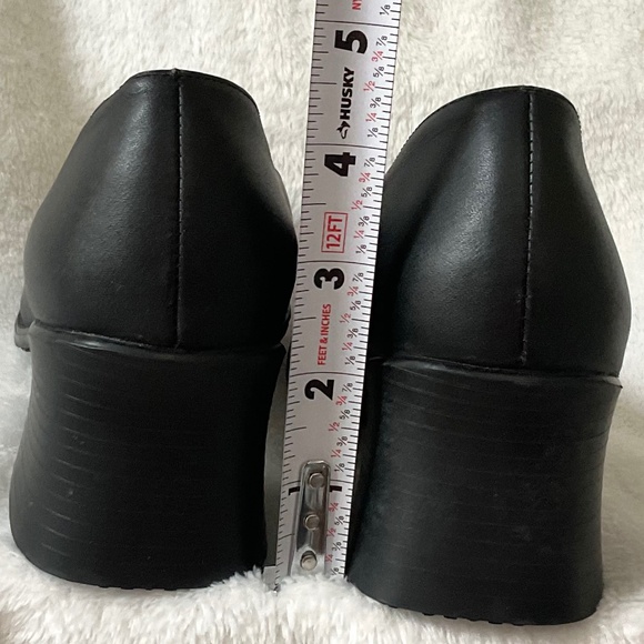 Black SHOES FOR CREWS Leather Minimalist Comfort Mid Block Heel Work Pumps Sz 6 - Picture 7 of 12